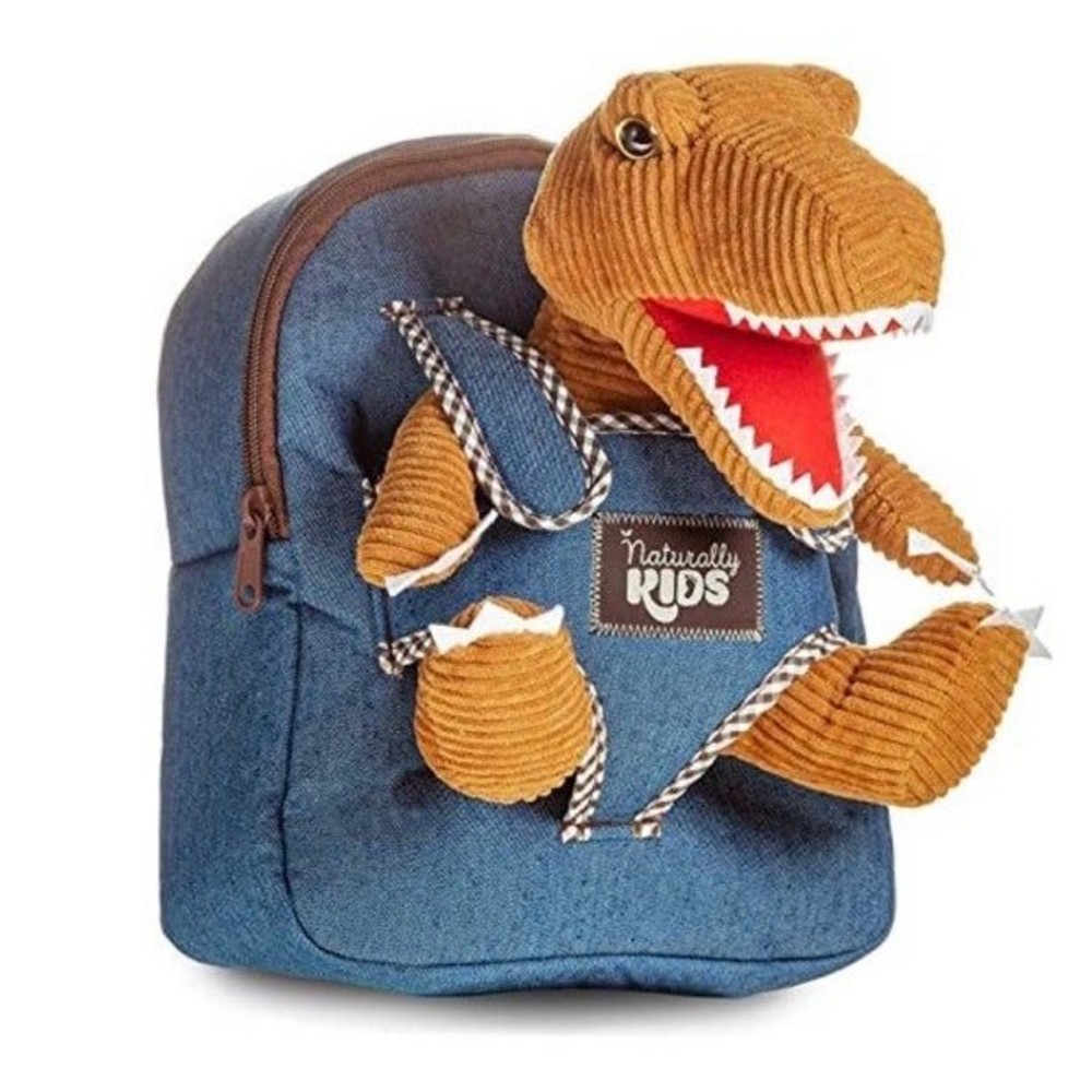 Naturally kids plush t-rex Dino with backpack
